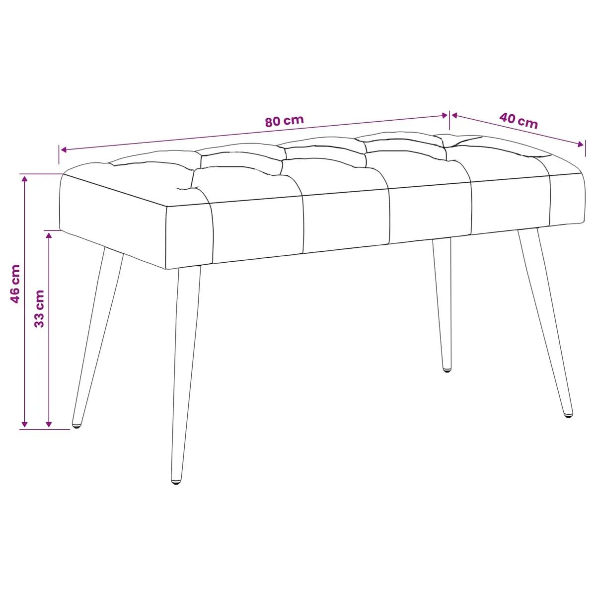 Bench Black Velvet Foam Cushion Button Tufted Engineered Wood Frame