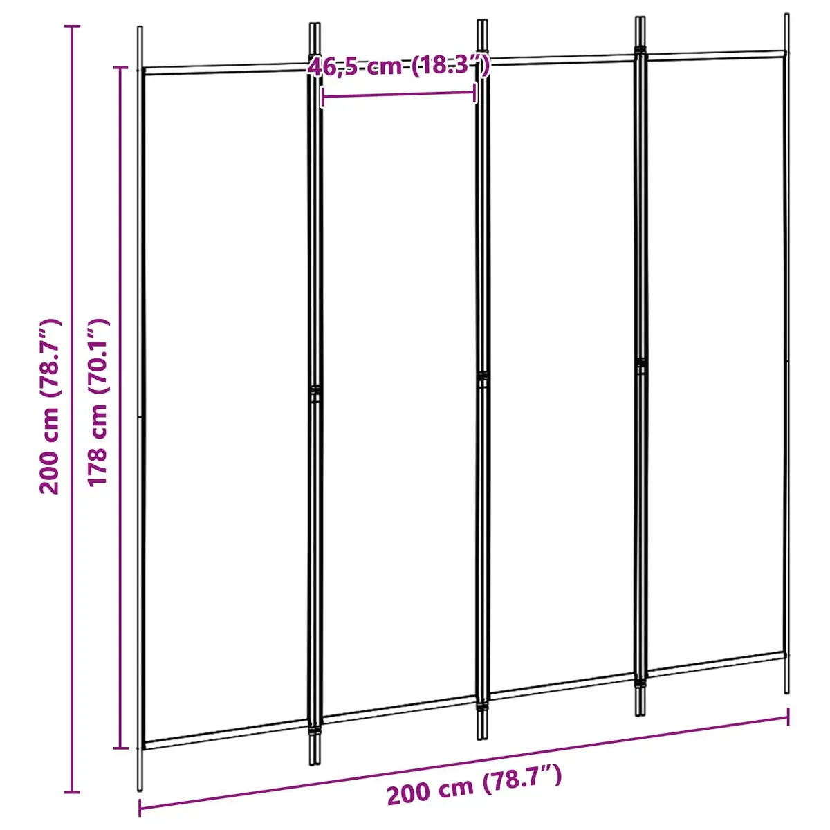 Room Divider Beige 3 Panel Folding Privacy Screen Indoor Home Office Bedroom