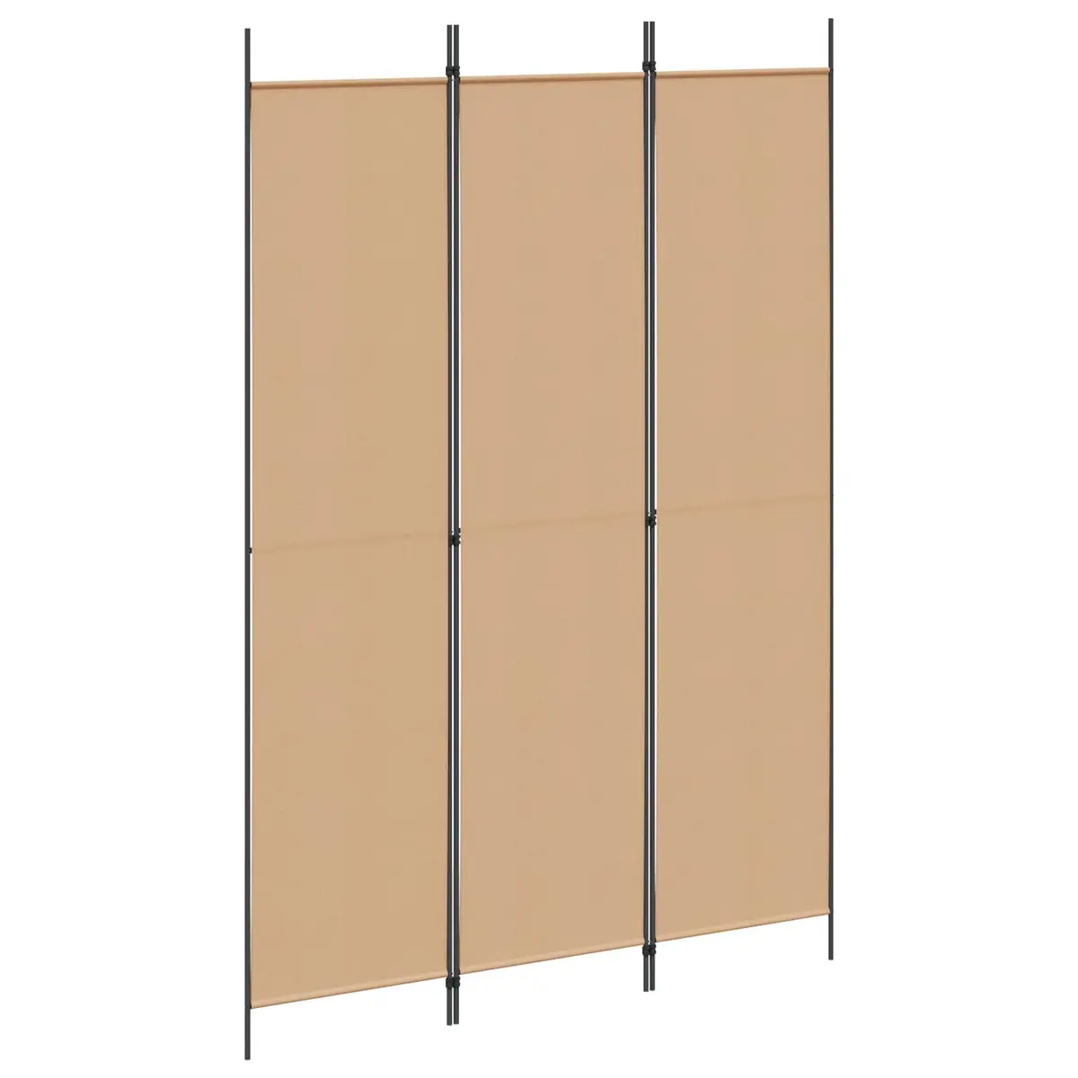 3-Panel Room Divider Beige Fabric Foldable Privacy Screen 150 x 220 cm Home