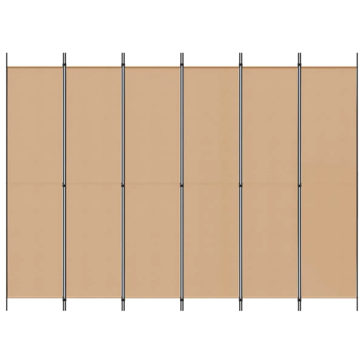 Room Divider Beige 300 x 220 cm 6-Panel Folding Screen Fabric Privacy Partition