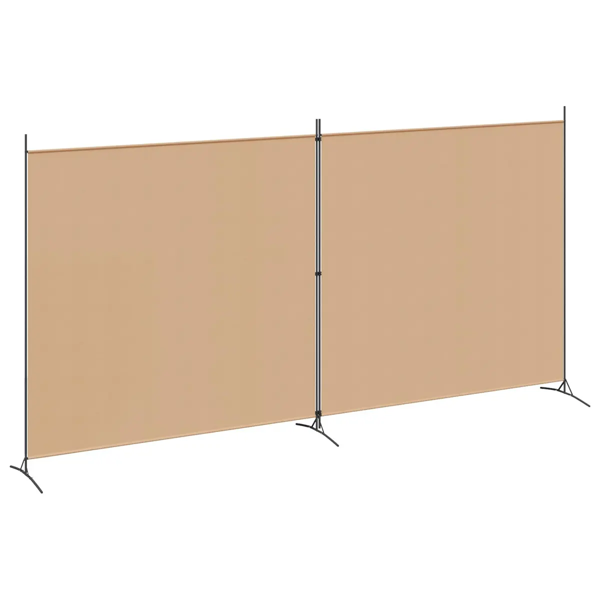 Room Divider Beige 348 x 180 cm 2-Panel Folding Privacy Screen