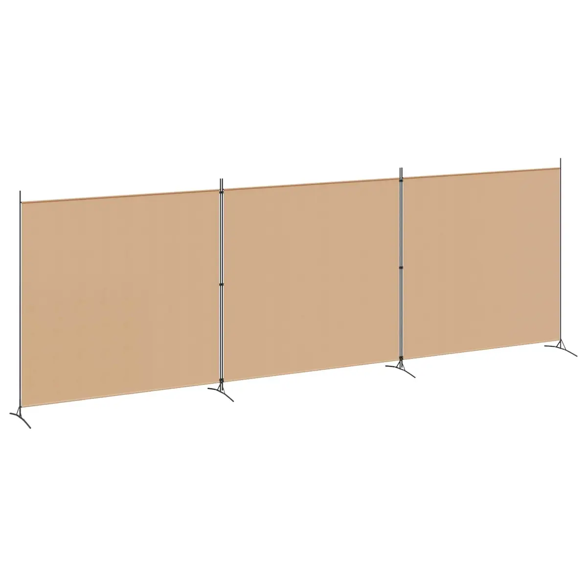 Room Divider Beige 4-Panel Folding Screen 525 x 180 cm Privacy Partition