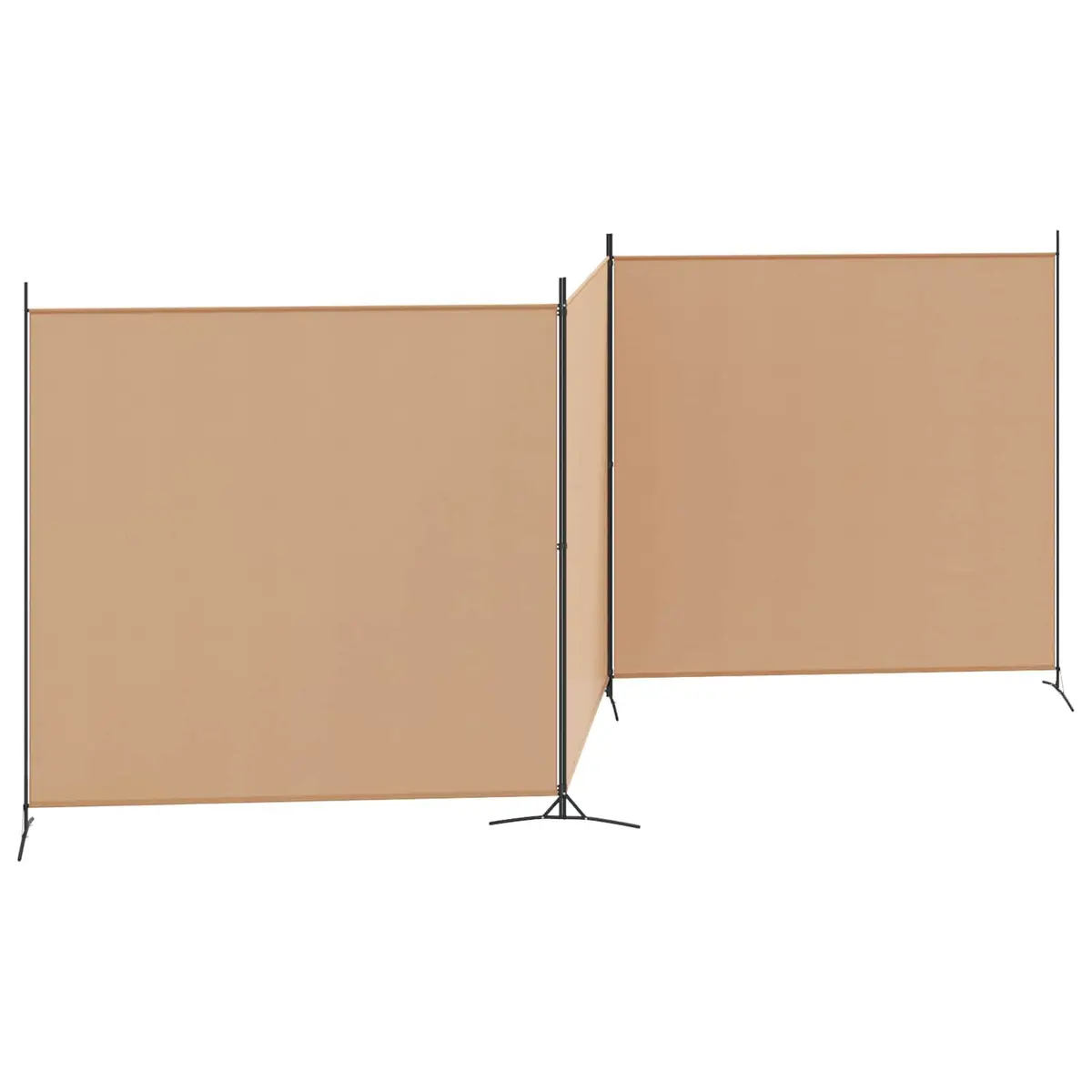 Room Divider Beige 4-Panel Folding Screen 525 x 180 cm Privacy Partition