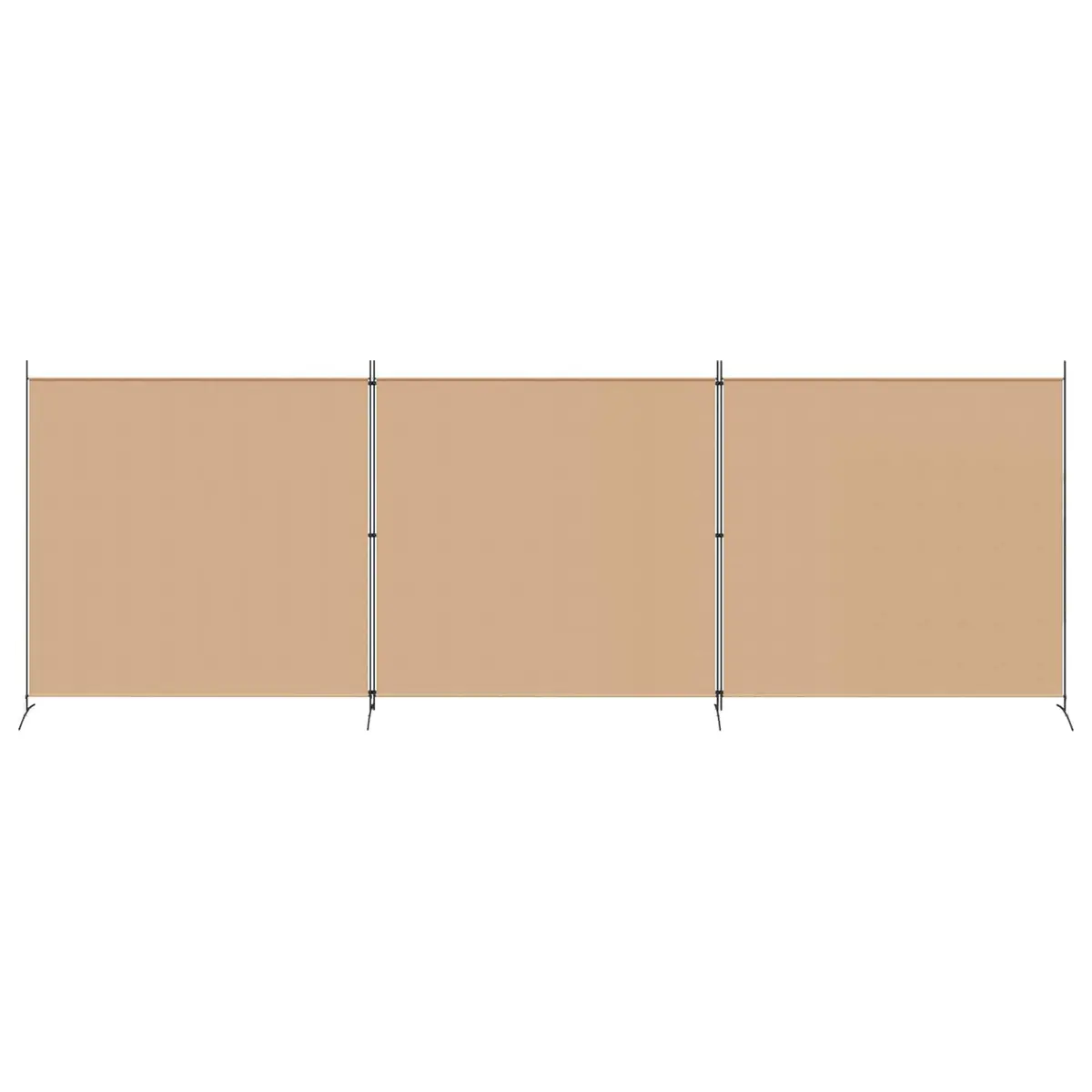 Room Divider Beige 4-Panel Folding Screen 525 x 180 cm Privacy Partition