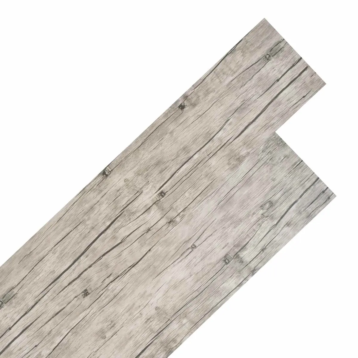 Self-Adhesive PVC Flooring Planks Grey 18 Pieces Indoor Modern Floor Covering