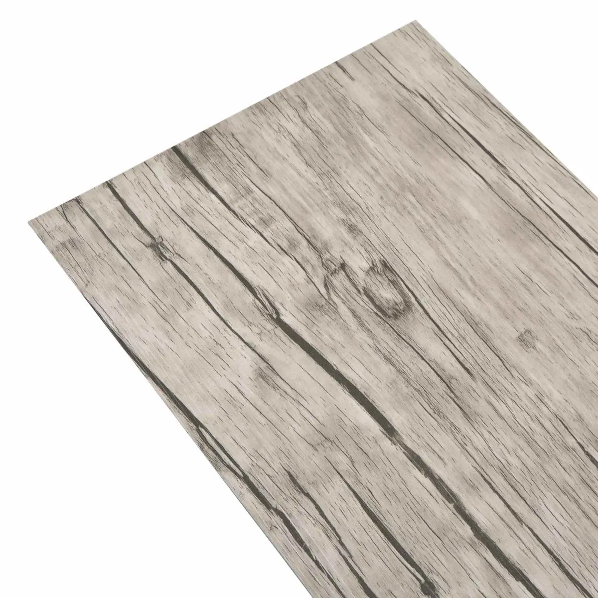 Self-Adhesive PVC Flooring Planks Grey 18 Pieces Indoor Modern Floor Covering