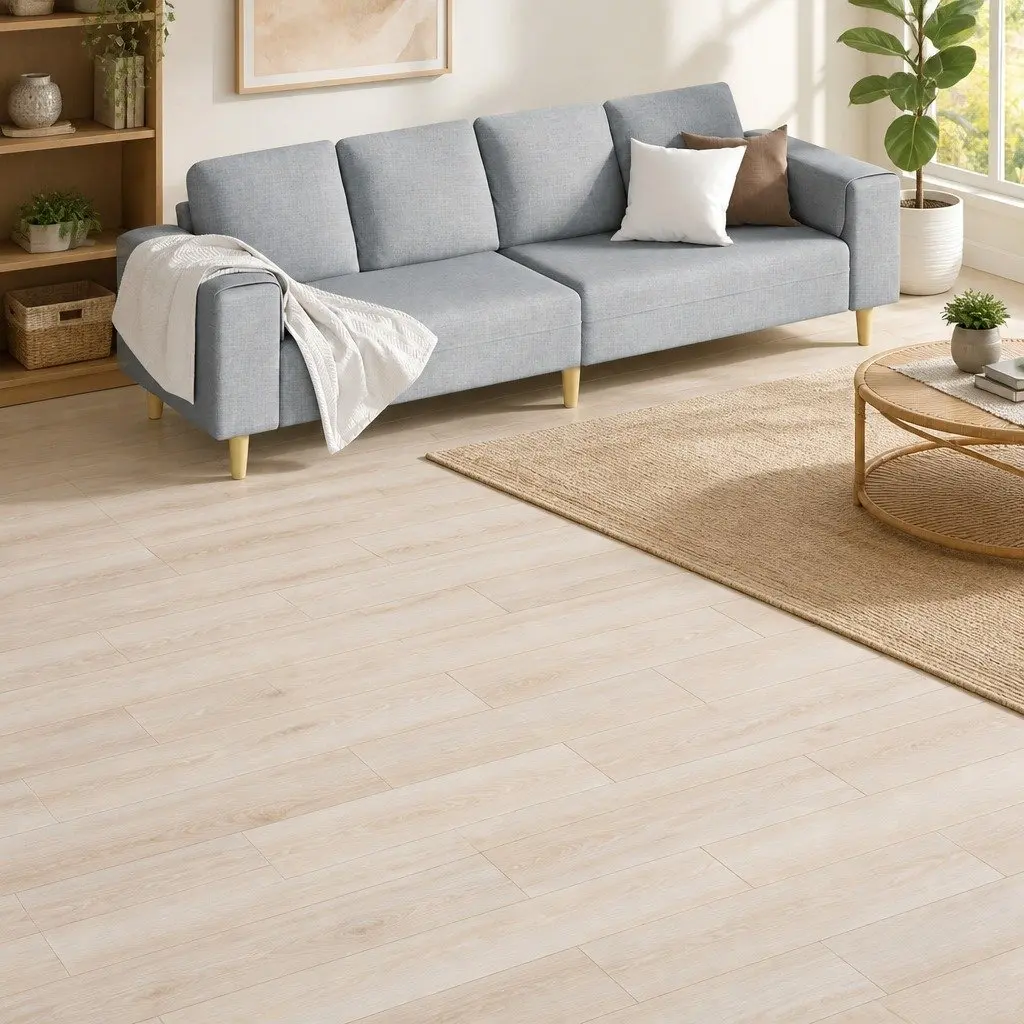Self-Adhesive PVC Flooring Planks White 18 Pieces Indoor Easy Installation