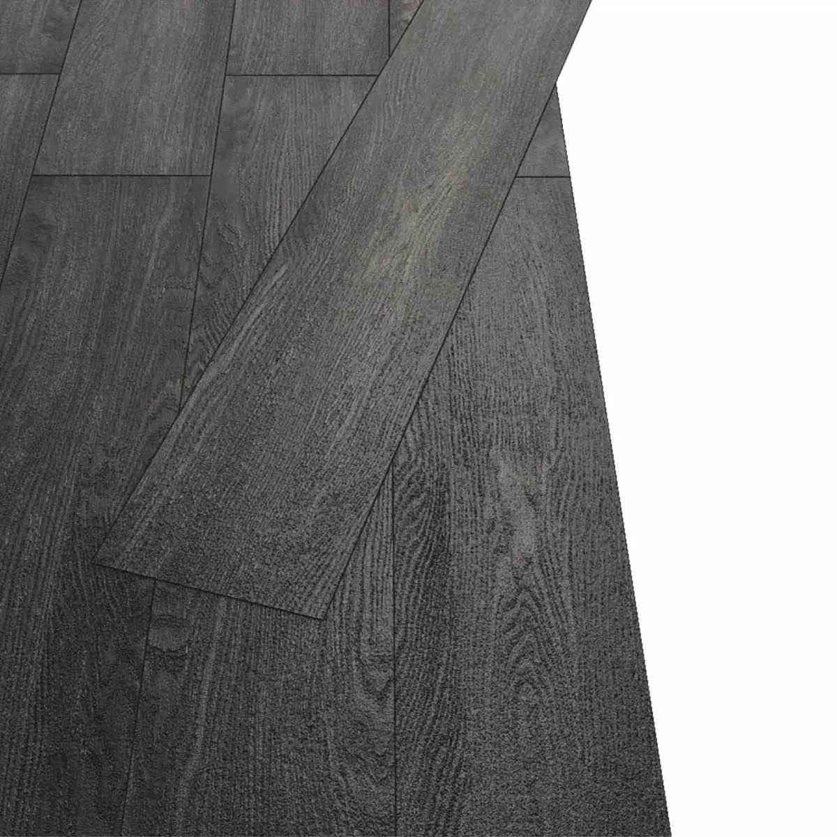 Self-Adhesive PVC Flooring Planks Black White 18 Piece DIY Indoor Floor