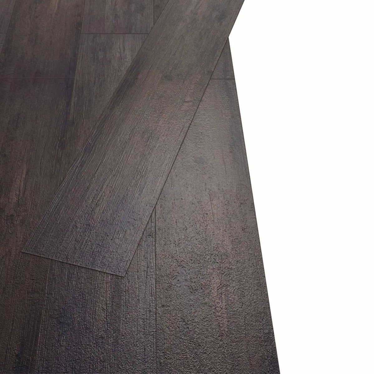 Self-Adhesive PVC Flooring Planks Dark Grey 18 Piece Easy Installation