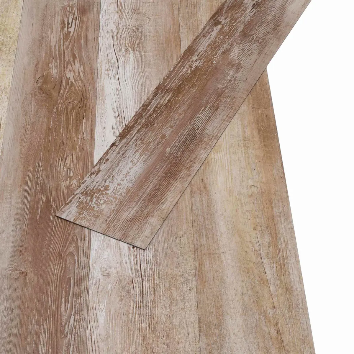 Self-Adhesive PVC Flooring Planks Wood Washed Brown Indoor 5.02 m² Easy Installation