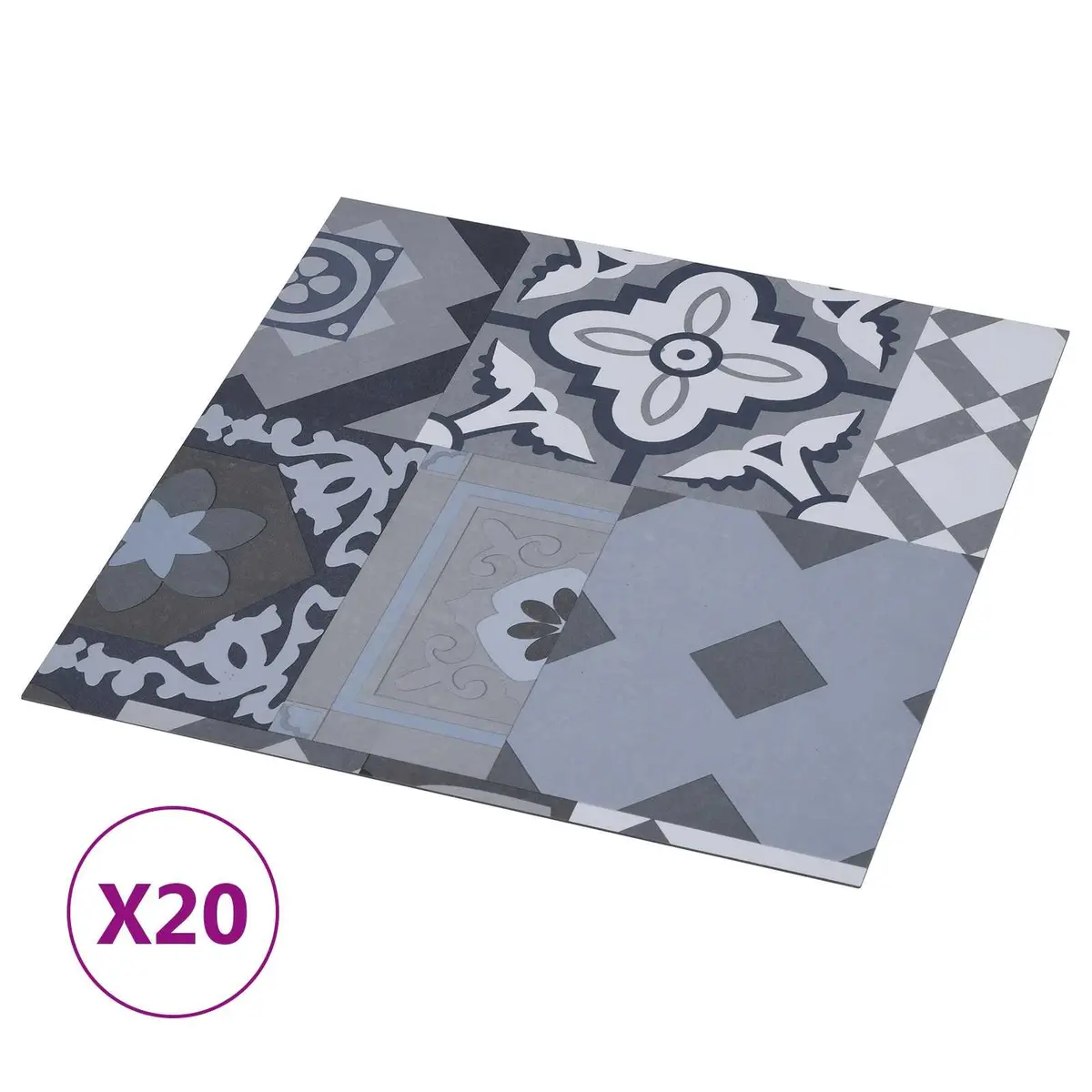 Self-Adhesive Flooring Planks Multicolour 30.5 x 30.5 cm Wood Look Vinyl Floor Tiles