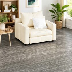 PVC Flooring Planks in Dark Grey - 18 Self-Adhesive Units
