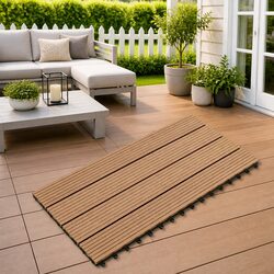 Decking Tile 6 Pieces Brown 60 x 30 cm WPC Modern Rectangular Patio Flooring