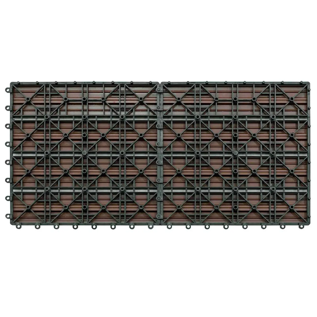 Decking Tile Brown 60 x 30 cm Modern Rectangular WPC Patio Flooring 6 Piece