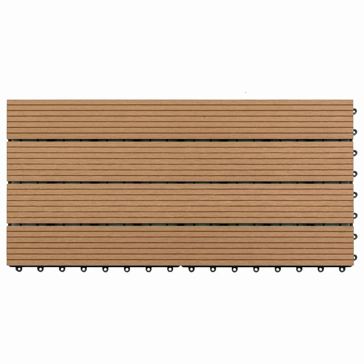 Decking Tile Brown 60 x 30 cm Modern Rectangular WPC Patio Flooring 6 Piece
