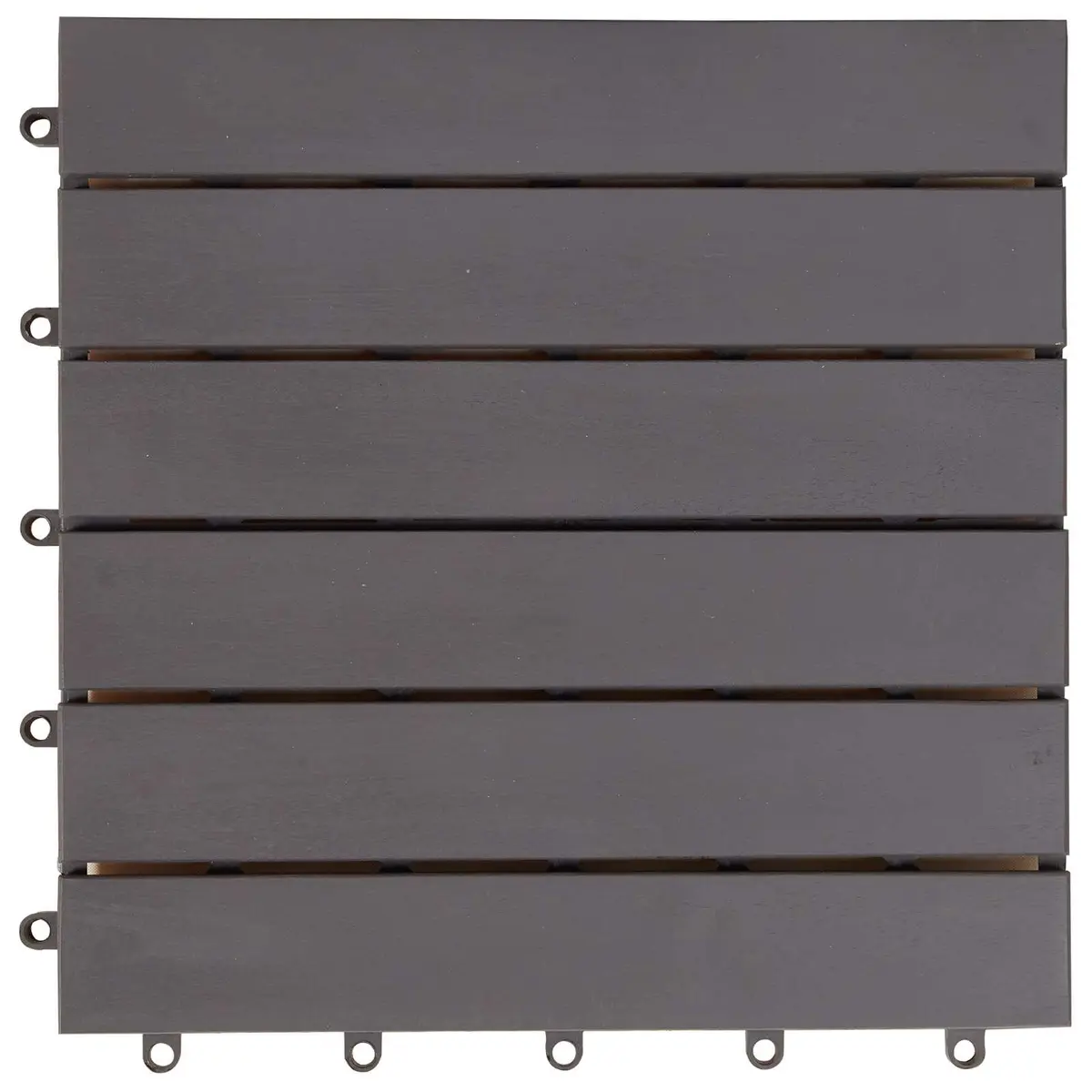 Decking Tile Grey 30x30cm Solid Acacia Hardwood Interlocking Square Outdoor 10 Piece
