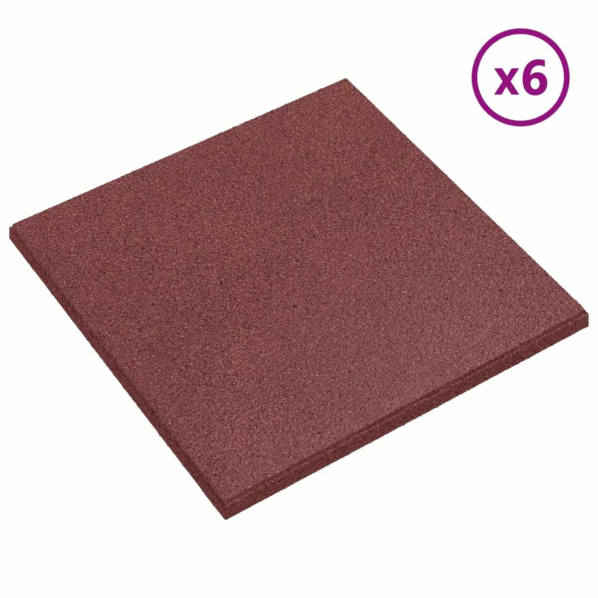 Fall Protection Tiles Red 50 x 50 cm 3 cm Thick High-Density Rubber Outdoor Playground Safety Flooring