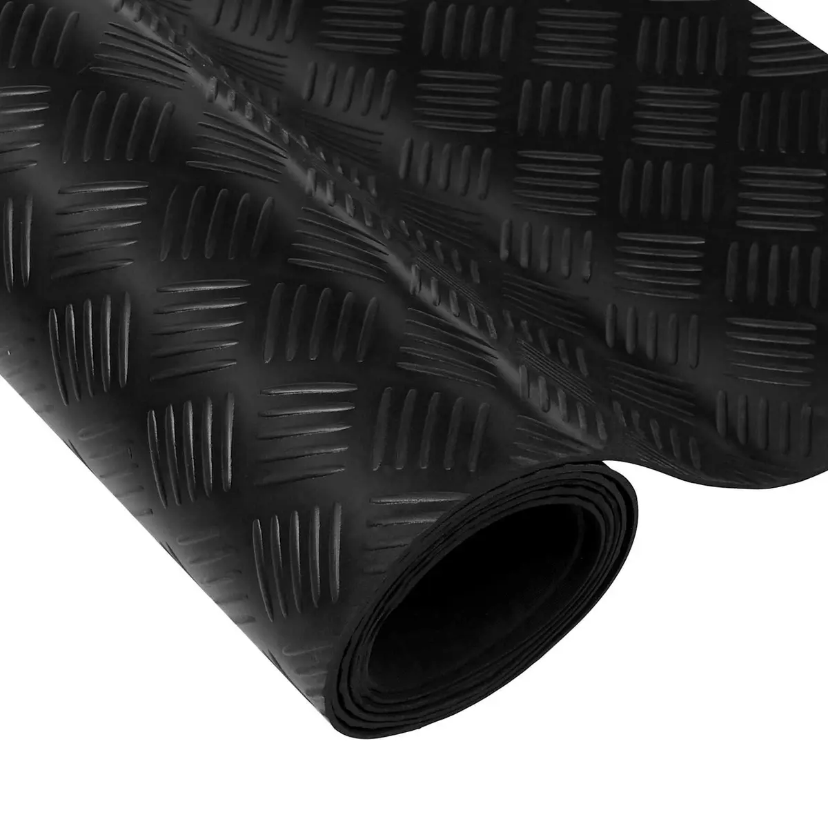 Rubber Floor Mat Black 1x2m Durable Heavy Duty Flexible