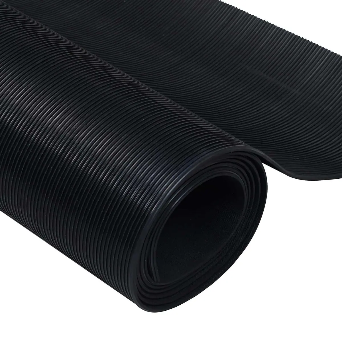 Rubber Floor Mat Black 1 x 2 m Outdoor Garden Patio Protective Durable Flexible