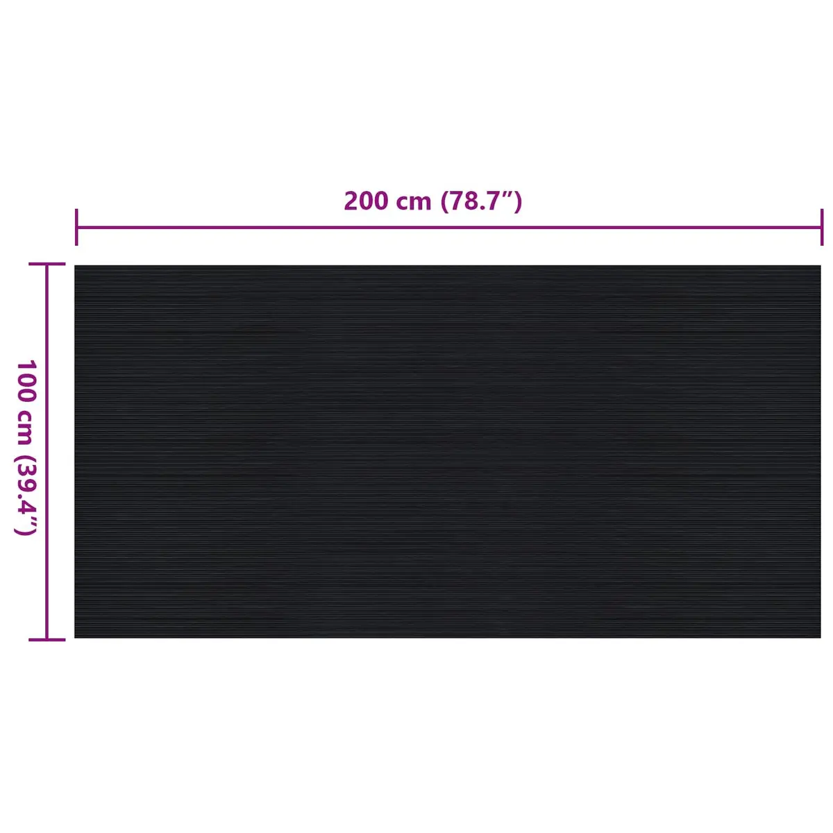 Rubber Floor Mat Black 1 x 2 m Outdoor Garden Patio Protective Durable Flexible
