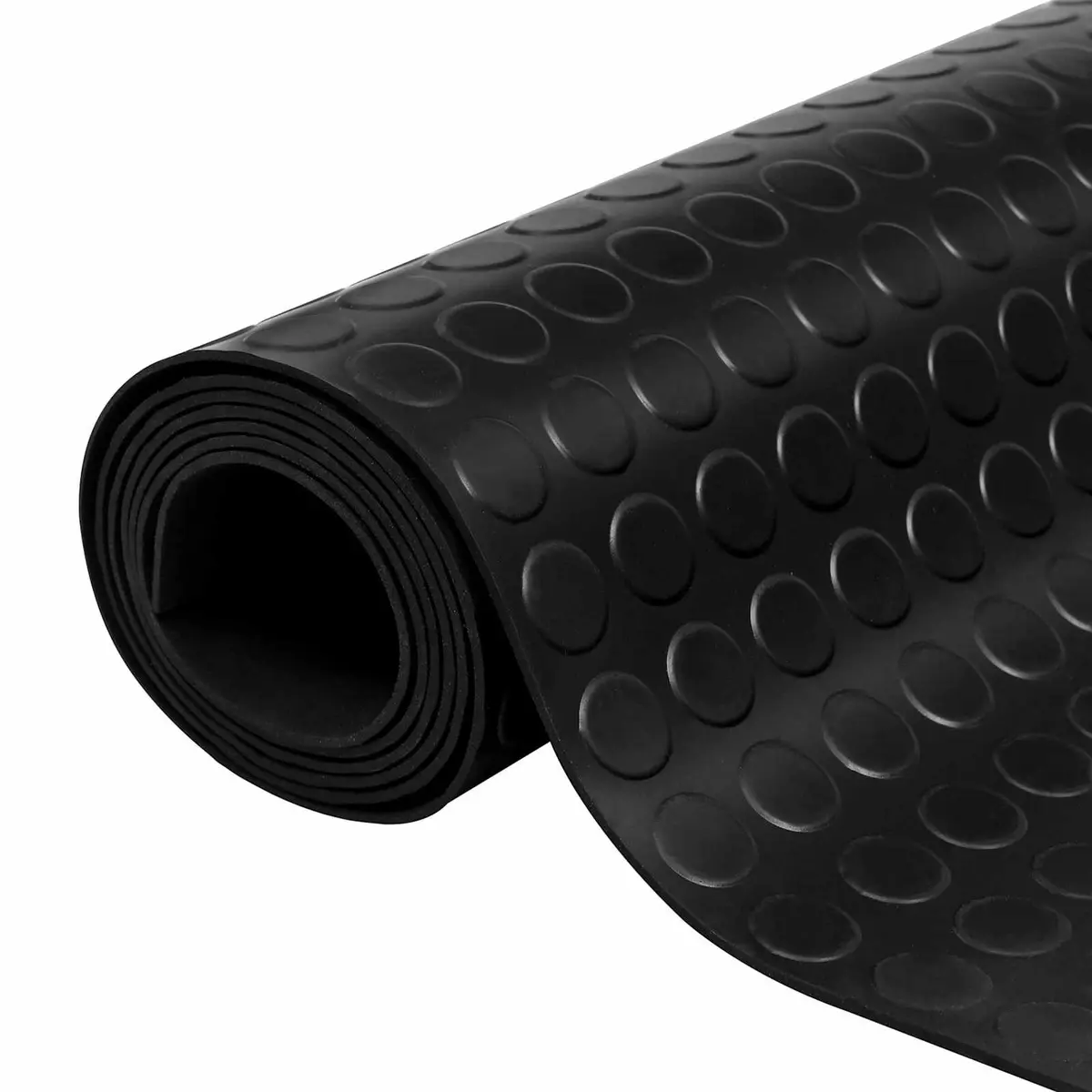 Rubber Floor Mat Black 1 x 2 m Flexible Durable