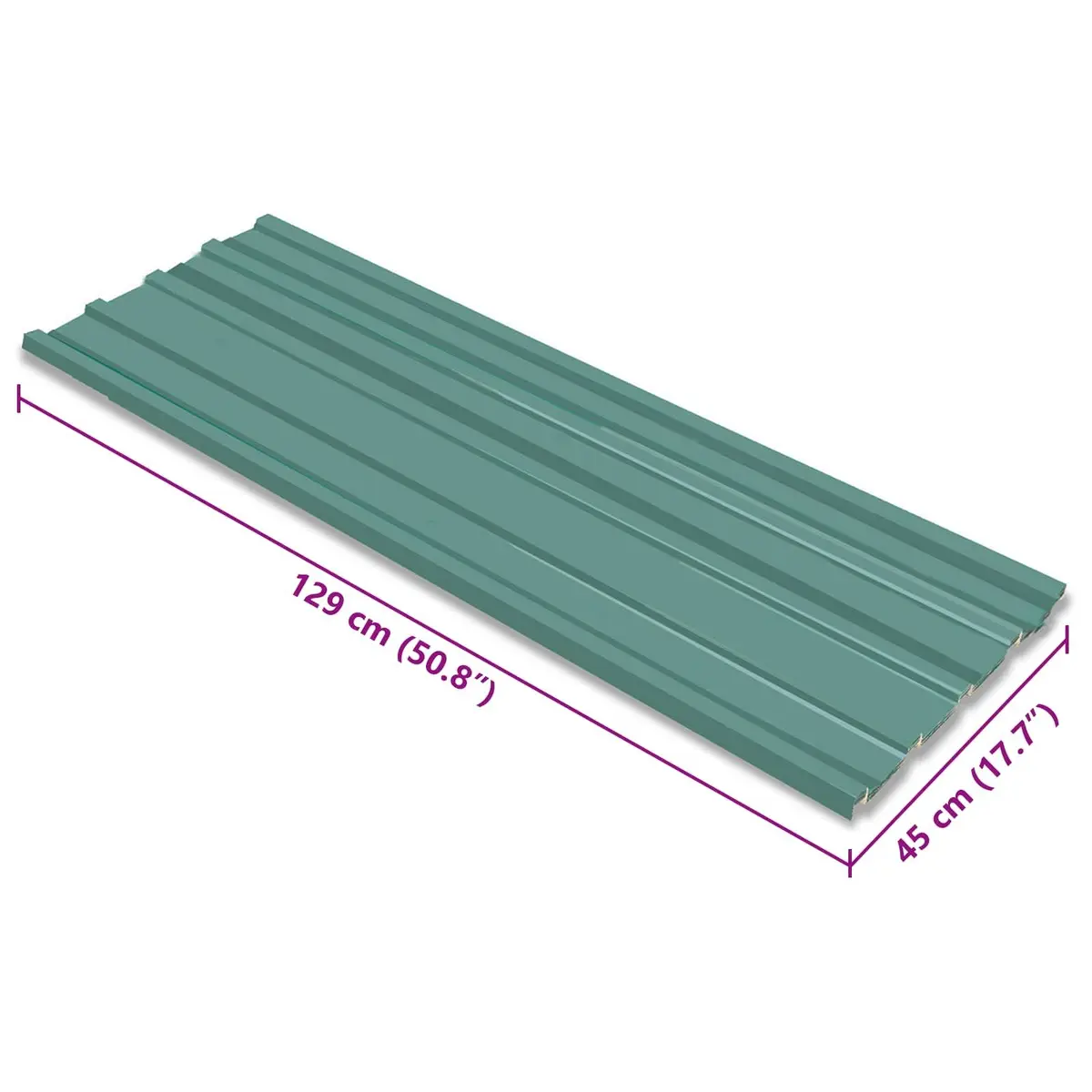 Roof Panel Green 129 x 45 cm Galvanised Steel Sheets 12 Piece Garden Shed