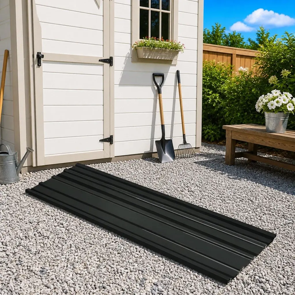 Roof Panels Anthracite Galvanised Steel 129 x 45 cm Durable Weather Resistant Easy to Install 12 Piece Set