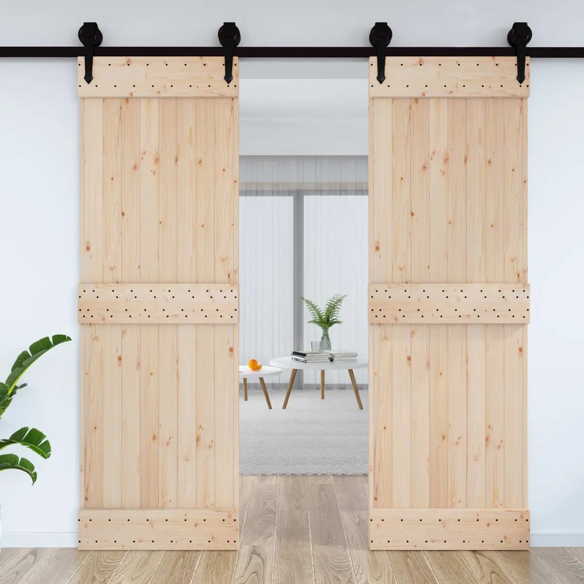 Solid Pine Wood Door Interior Modern Minimalist Design Natural 70 x 210cm