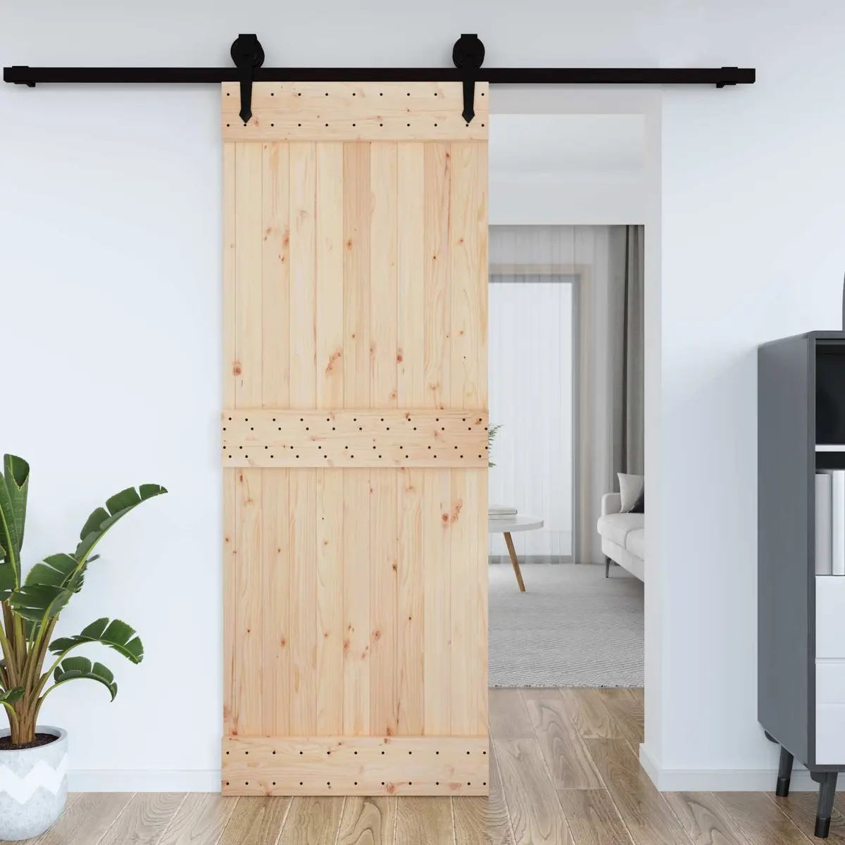 Solid Pine Wood Door 85 x 210 cm