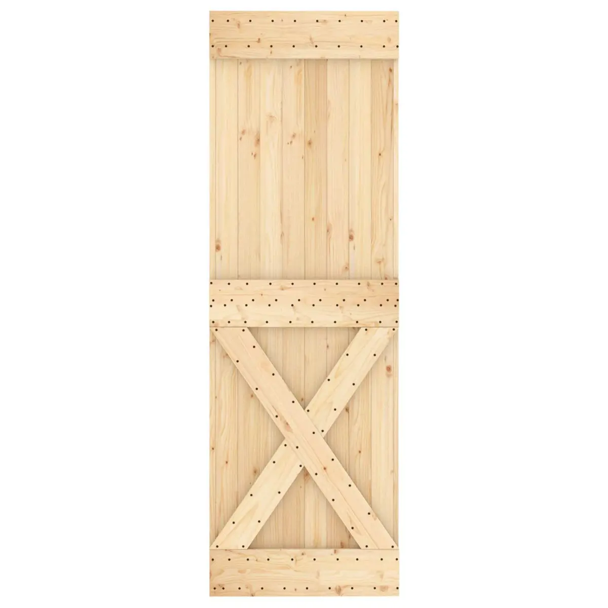 Solid Pine Wood Door Interior 70 x 210 cm Natural Brown Modern Minimalist Design