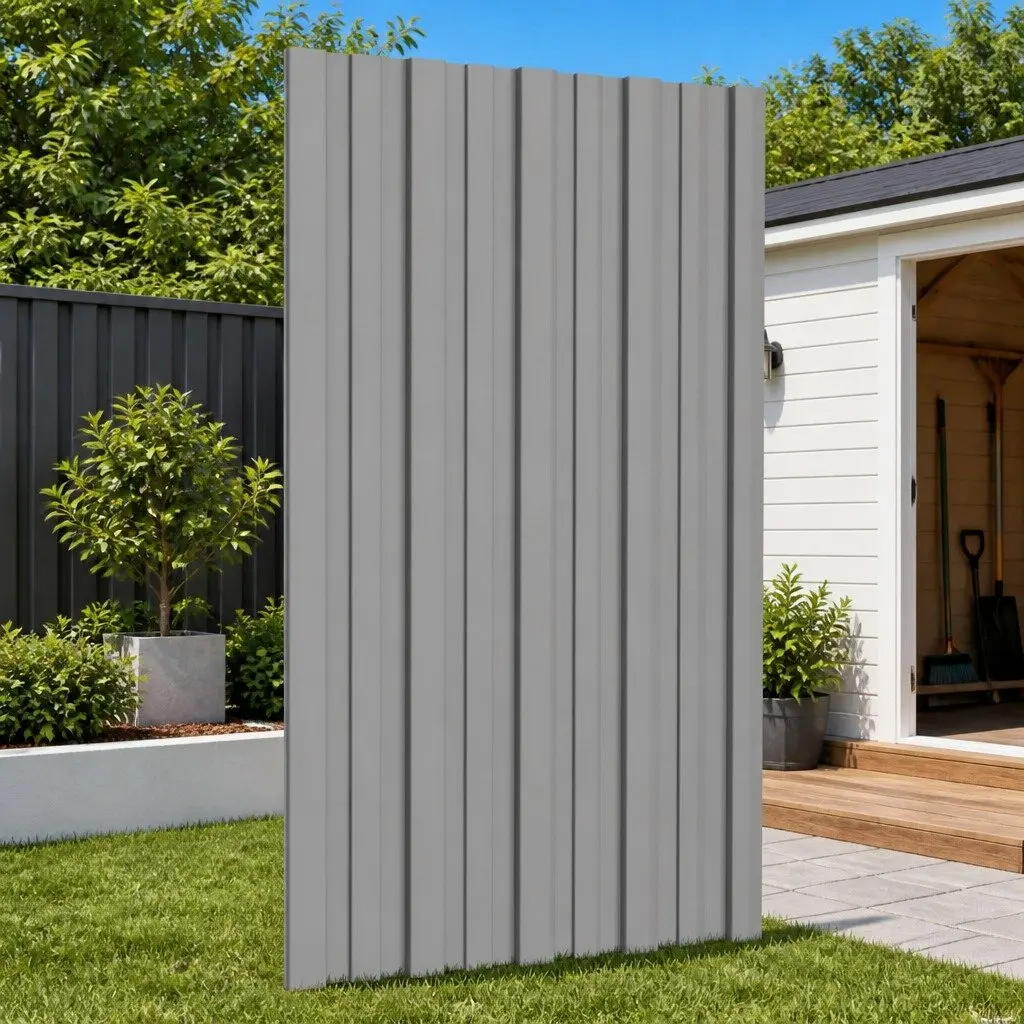 Roof Panel Grey 80 x 45 cm Galvanised Steel 36 Piece Corrugated Sheet