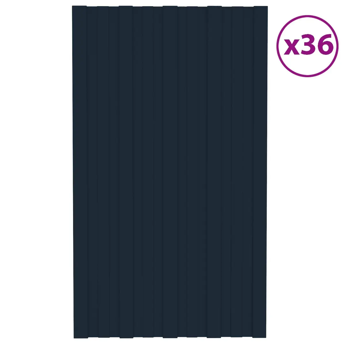 Roof Panels Anthracite 80x45cm Galvanised Steel Sheets 36 Piece
