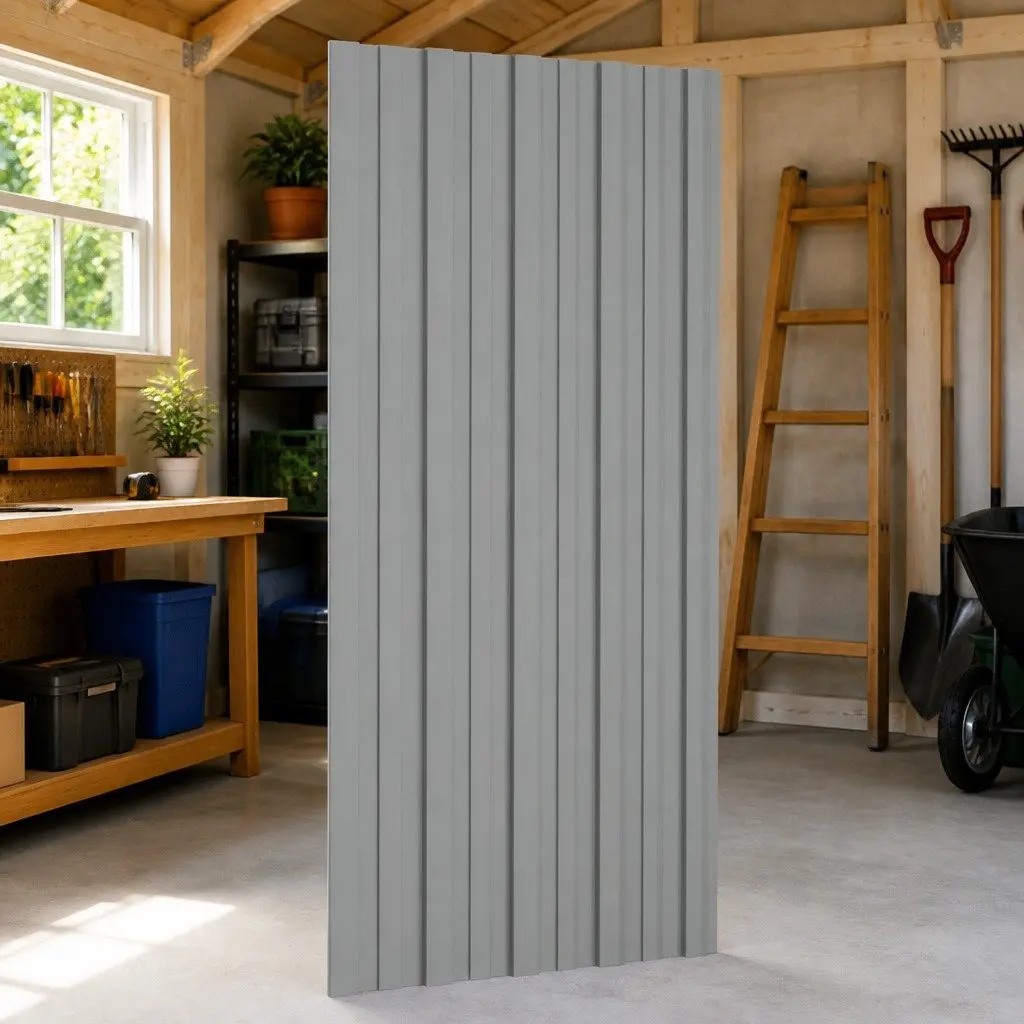 Roof Panel Grey 100x45cm Galvanised Steel Sheet 36 Piece Temporary Garage Shed