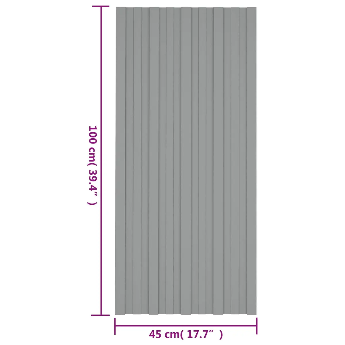 Roof Panel Grey 100x45cm Galvanised Steel Sheet 36 Piece Temporary Garage Shed