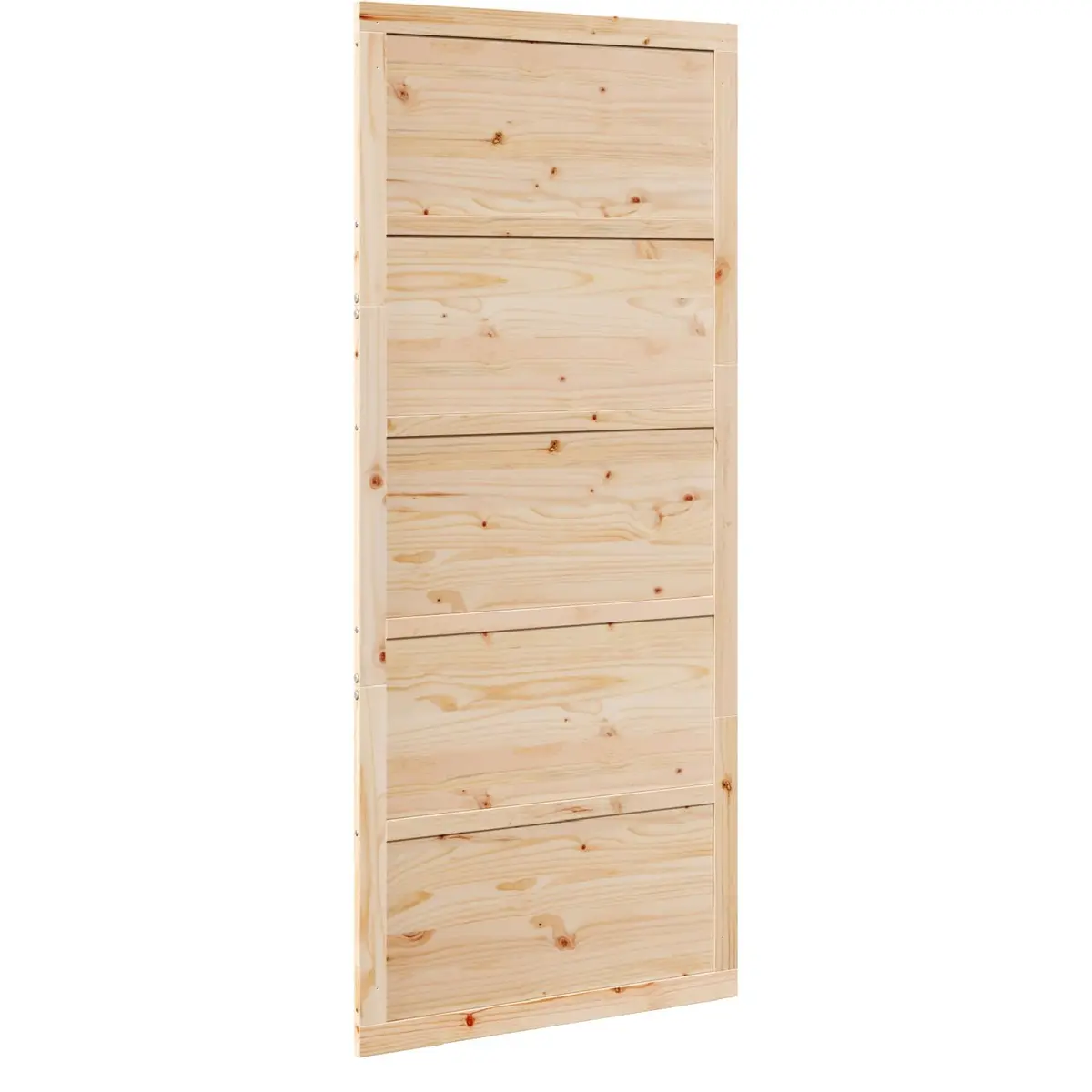 Barn Door Beige 90cm Solid Pine Wood Sliding Rustic Interior Home Hardware