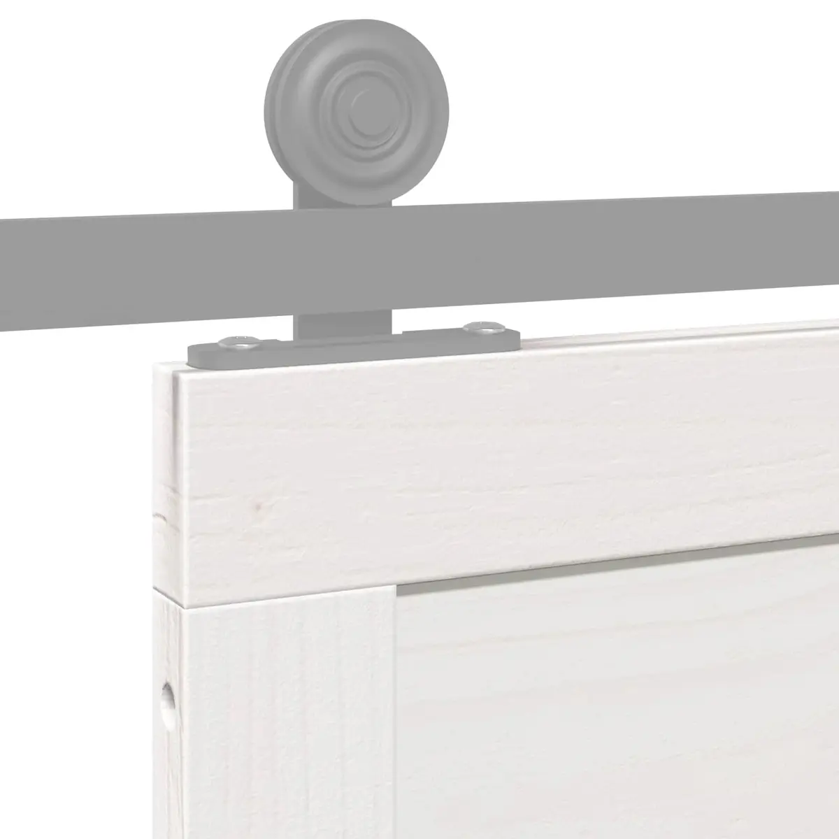 Barn Door Sliding White 90 x 208 cm Solid Pine Wood Space-Saving Home Interior