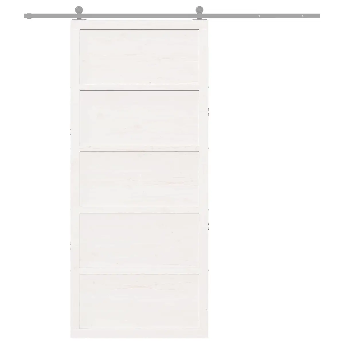 Barn Door Sliding White 90 x 208 cm Solid Pine Wood Space-Saving Home Interior