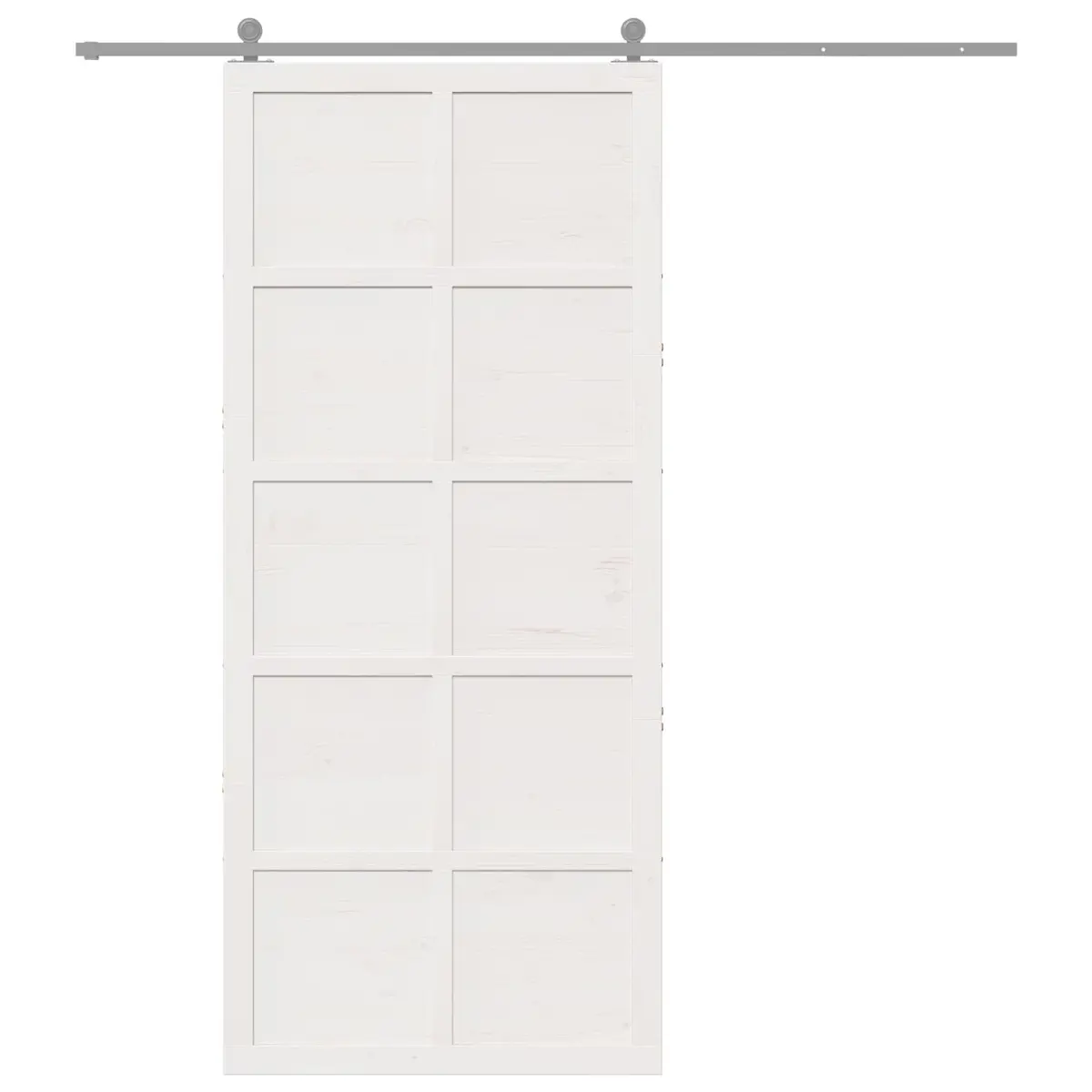 Barn Door Sliding White Solid Pine Wood Interior Space-Saving Rustic 100x208cm