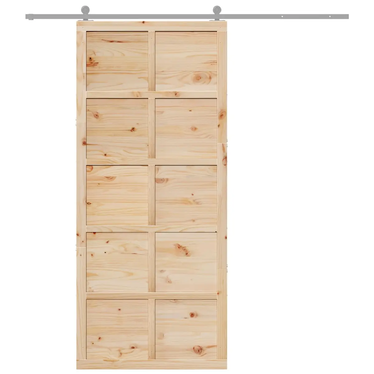 Barn Door Sliding 90cm Natural Solid Pine Wood Interior Space-Saving Rustic