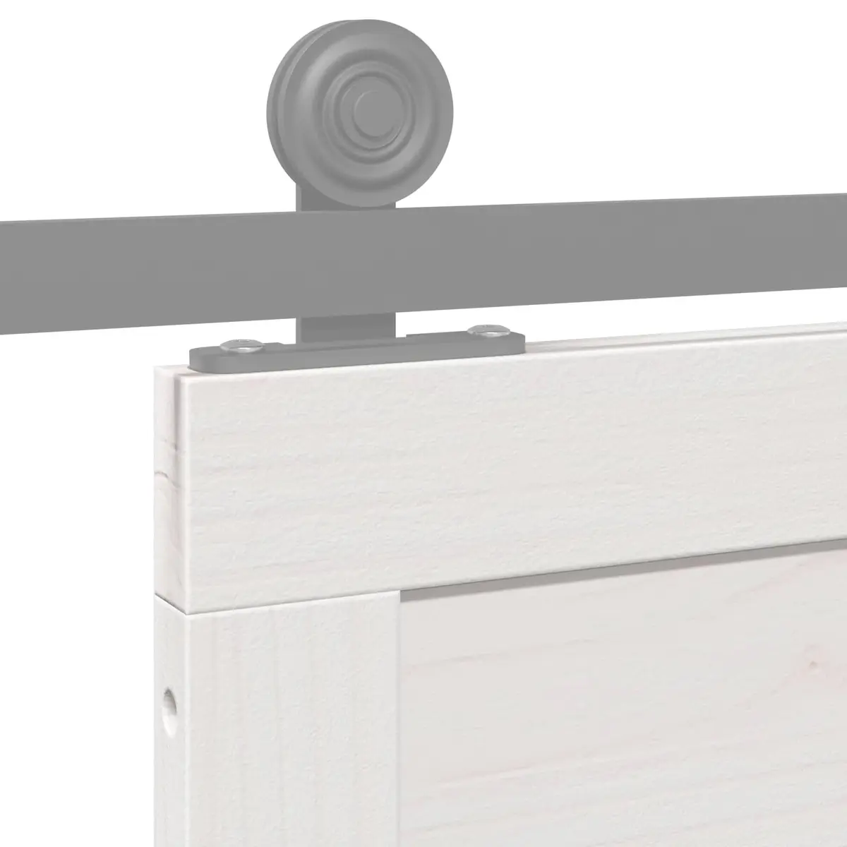 Barn Door White Solid Pine Wood Sliding Space Saving Modern Rustic