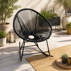 Black Rocking Chair for Outdoor Comfort