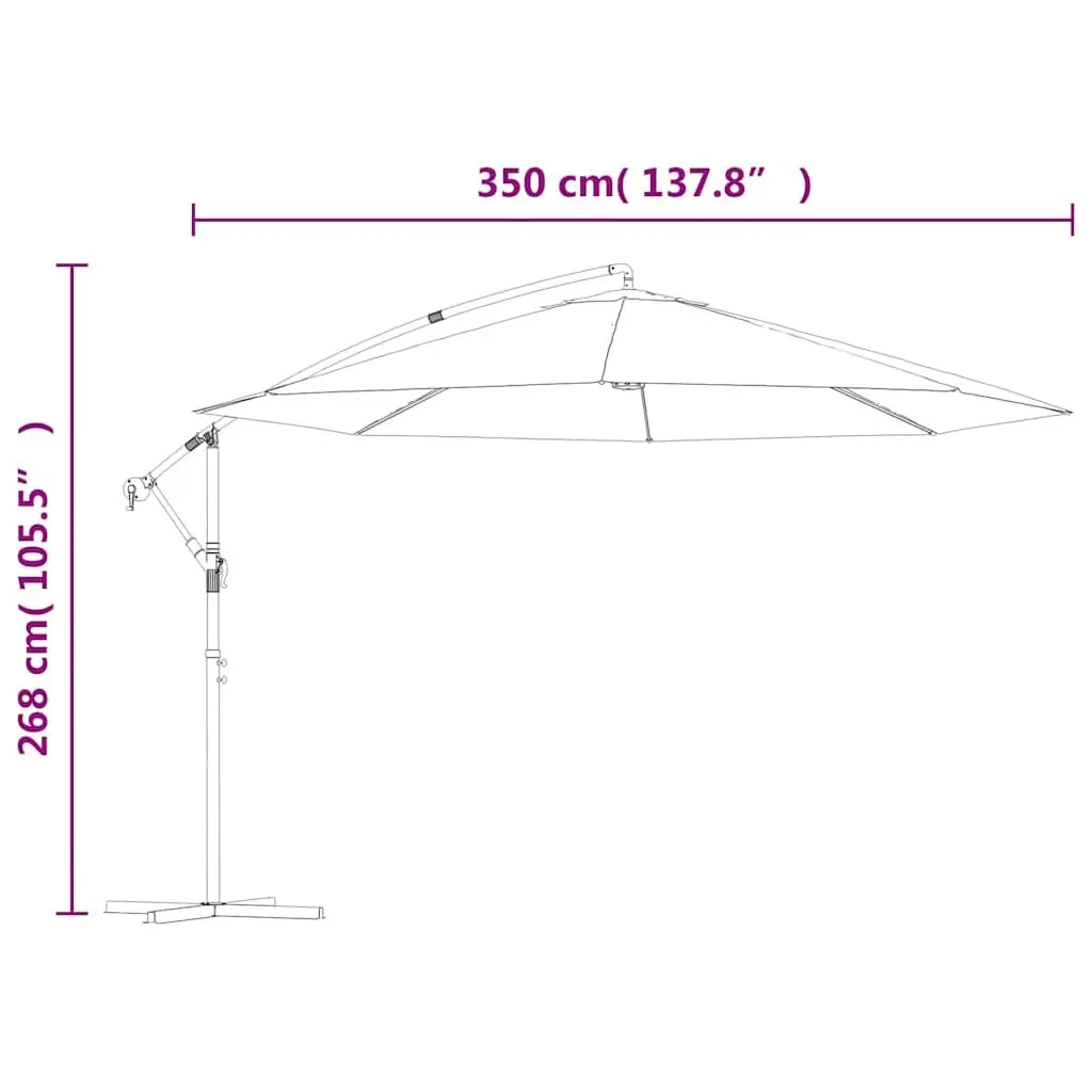 Cantilever Garden Parasol Green 3.5m UV-Proof Outdoor Sunshade