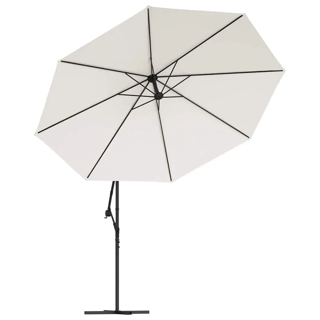 Cantilever Garden Parasol White 3.5m UV Protection Outdoor Sunshade