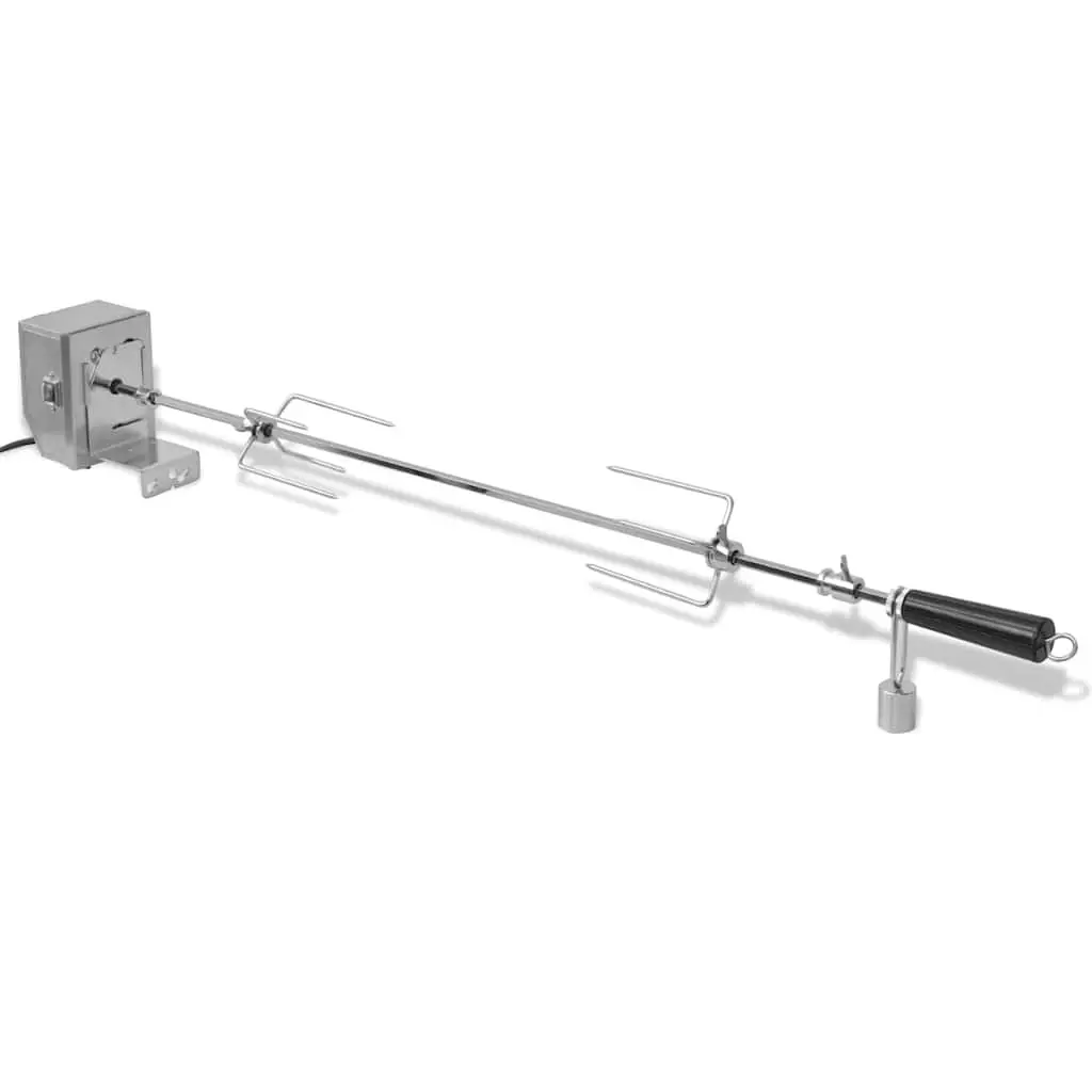 Rotisserie Spit Motor-Driven Skewer Barbecue Roaster Steel 900mm Automatic Rotation