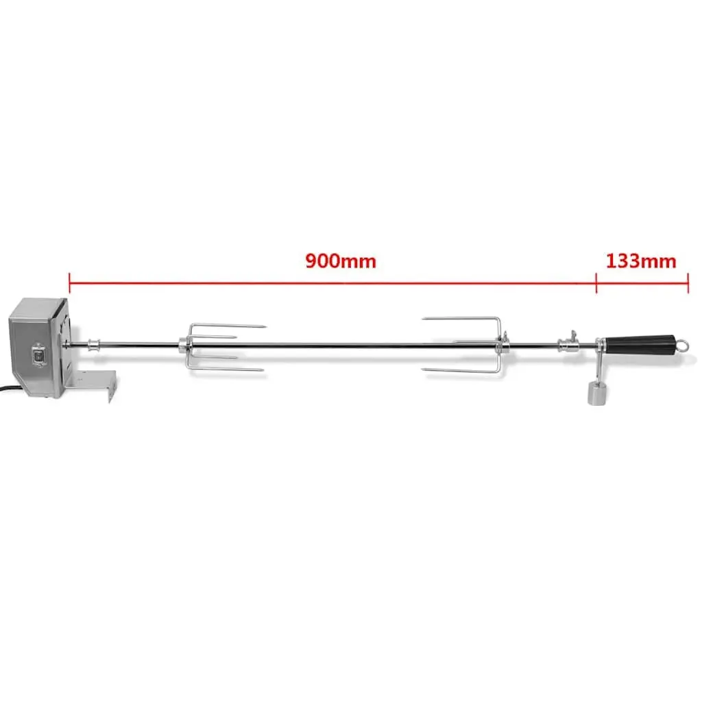 Rotisserie Spit Motor-Driven Skewer Barbecue Roaster Steel 900mm Automatic Rotation