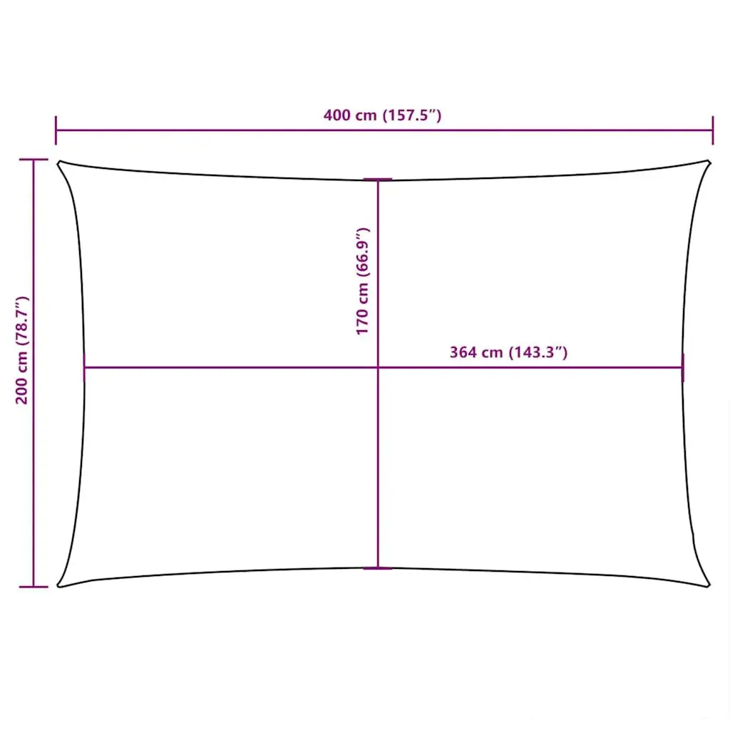 Rectangular Sunshade Sail Cream 2x4 m PU Coated Oxford Fabric Outdoor Garden Shade Protection
