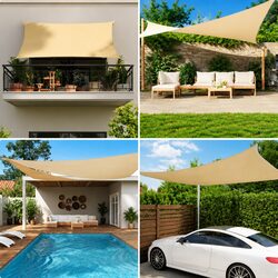 Rectangular Sunshade Sail Outdoor Garden Patio 4x6 m Anthracite UV Protection