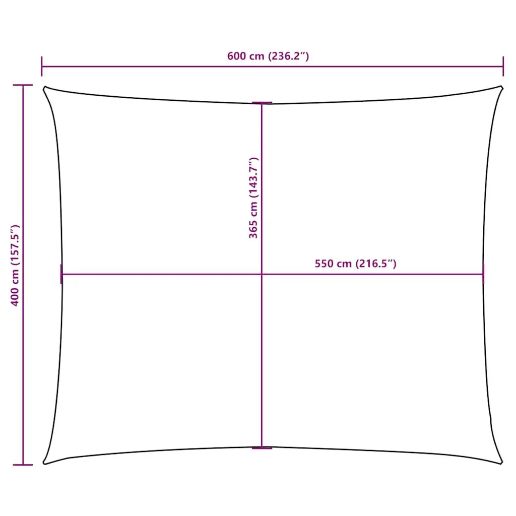 Rectangular Sunshade Sail Anthracite 4x6 m UV Protection Mould Resistant Fabric