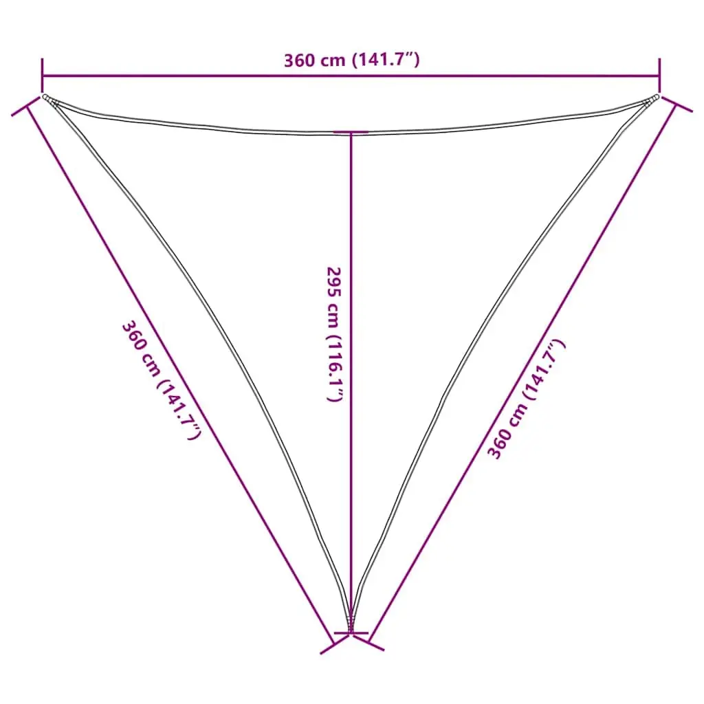 Sunshade Sail Triangular Anthracite 3.6m PU Coated Oxford Fabric Mould and UV Resistant