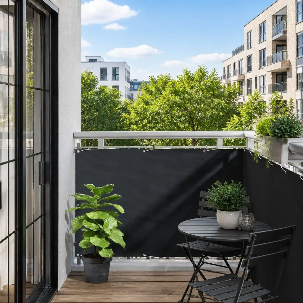 Balcony Screen Anthracite 90x600cm Waterproof Privacy Shade
